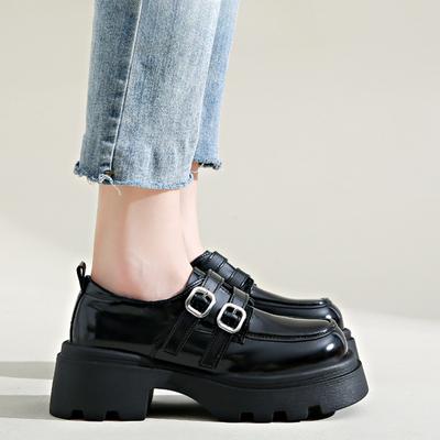 College-Stil Einzelne Schuhe Damen Mary Janes Damenschuhe Frühling Neu Leder Loafers Muffin Plateau Kleine Lederschuhe