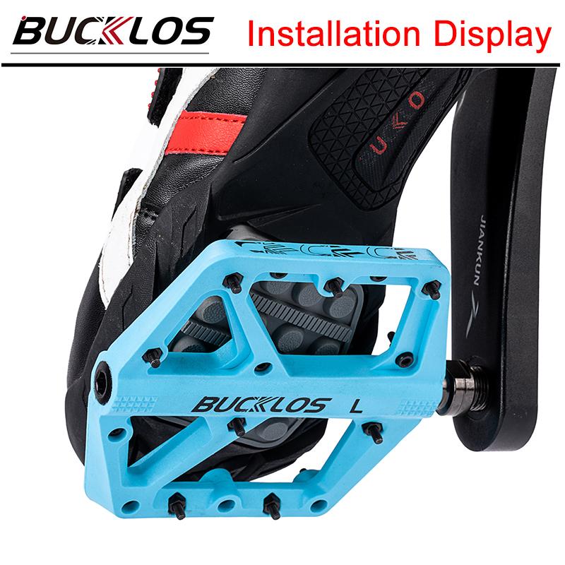 BUCKLOS Bicycle Pedals Sealed Bearing MTB Platform Pedal for Bicycle Mountain Nylon Bike Flat Pedals 9/16'' MTB Road Bike Part