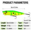 9cm12.5gTopwater Wave-Crawling Lure5Packaged freshwater blackfish long-distance casting hard bait set