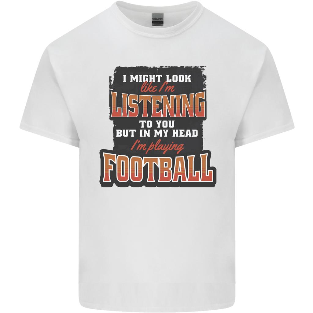 In My Head Im Playing Football Funny Unisexs Light Cotton TShirt