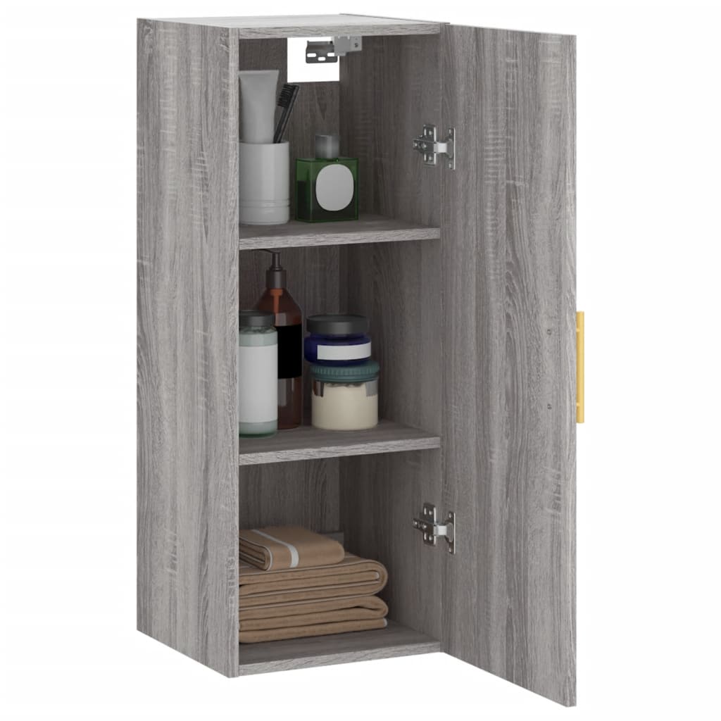 Wall Mounted Cabinet Grey Sonoma 34.5 x 34 x 90 cm