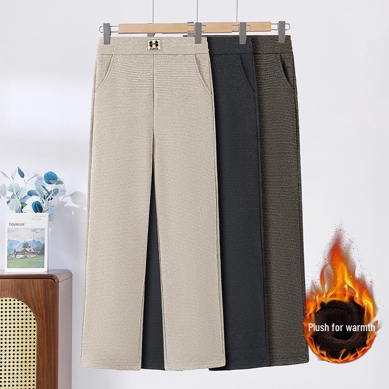 Damen Winter Wollhose mit weitem Bein: Verdickt, Plus Samt, für mittlere und ältere Menschen