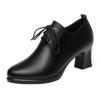 6cm 8cm Deep Mouth Elegant Office Ladies Med Block Heels Shoes Women Oxfords 2025 Spring Trend Soft Leather Shoes Platform