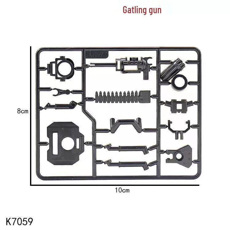 

WWII Special Forces Brick Minifigure Accessories: Moc Weapons Gatling Gun Toy