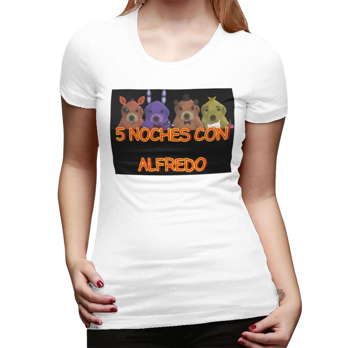 

5 Noche Con Alfredo TShirt for Women ONeck Streetwear T Shirts Womens Tees Short Summer Clothes Tops S