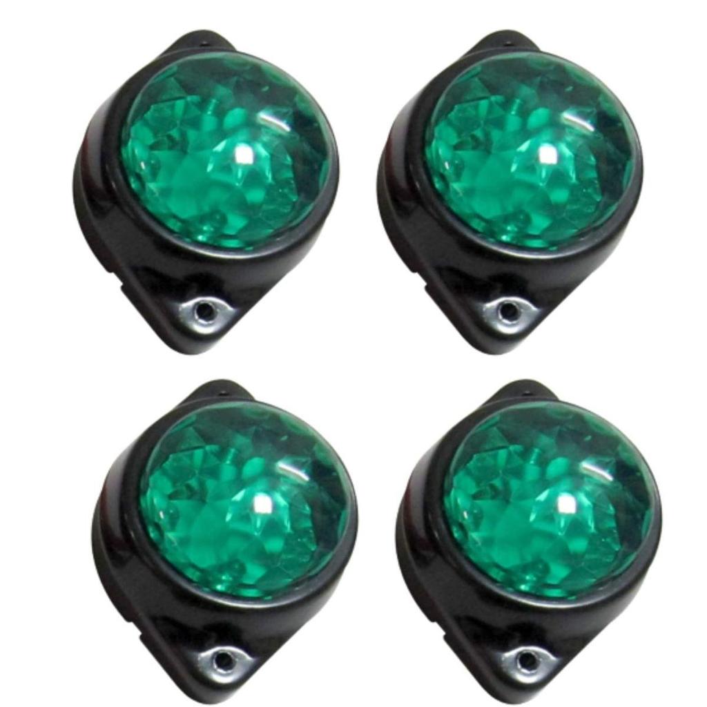 10 Pcs Round Green LED Rear Side Marker Indicator Lights 12V for Truck Trailer RV Boat
