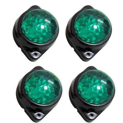 4 ks okrúhle zelené LED zadné bočné obrysové svetlá 12V pre nákladné vozidlo, príves, karavan, loď