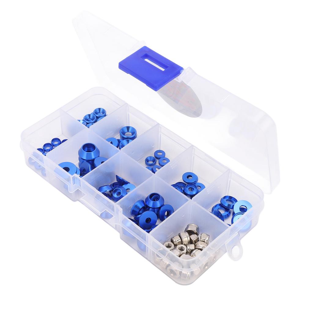 RC Screw Washer Kit CNC Machining Aluminum Alloy RC Flat Washer Cup Head Gasket Round Head Washer Nut for 1 10 1 8