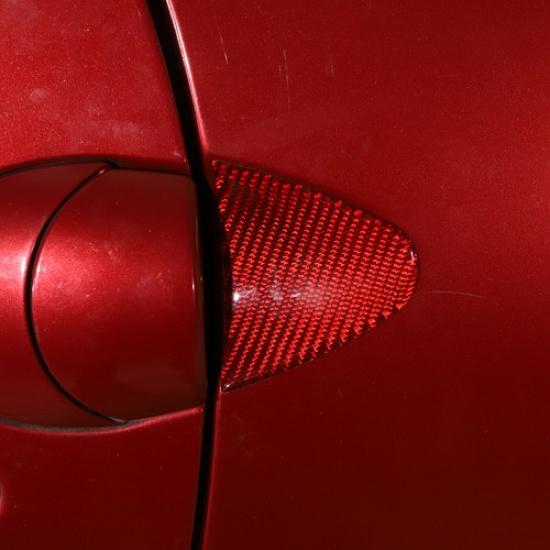 Red Carbon Fiber Exterior Door Bowl Sticker Trim For ECLIPSE 2006-2011