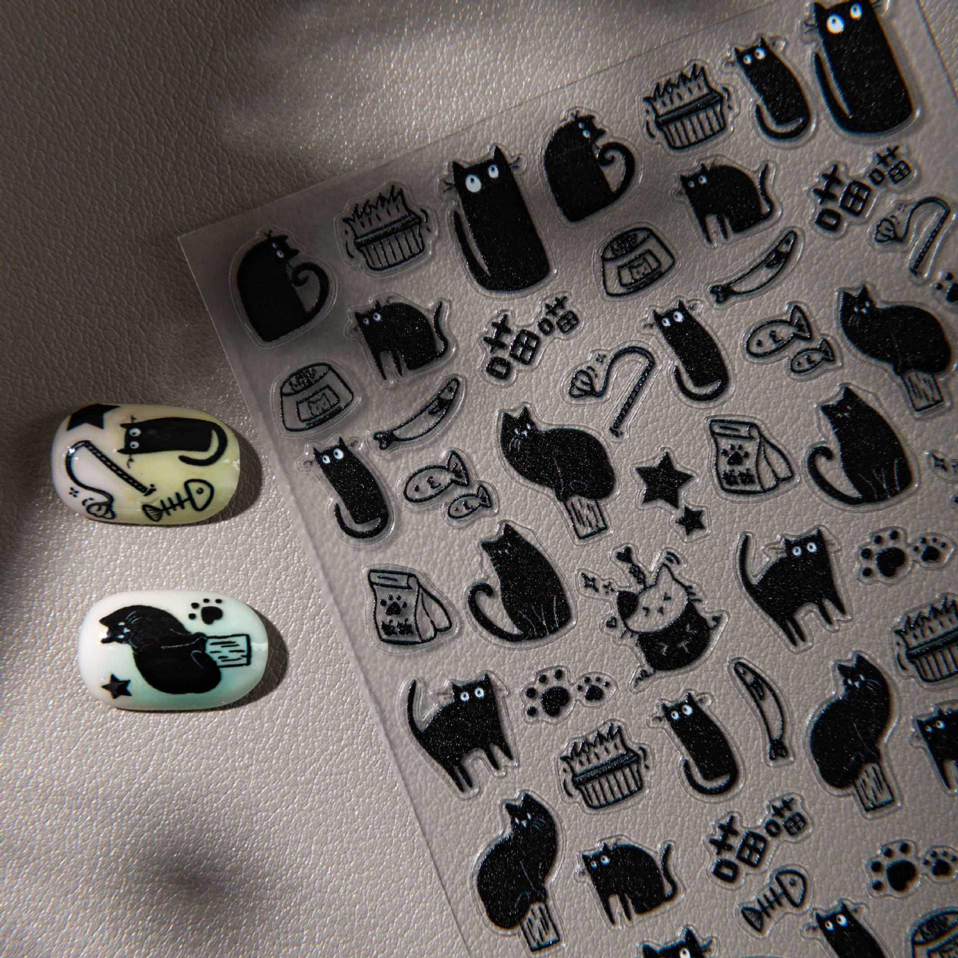 Cyansea Little Black Cat Nail Art & Phone Decorative Stickers CP-017