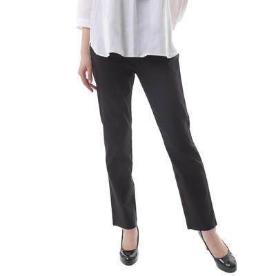 Calça Social Feminina Onion Cross Straight para Escritório, Longa, Stretch, Alongadora de Pernas, Conjunto, Escritório, Casual, Negócios, Senhora, Deslocamento, (LL, Preto)