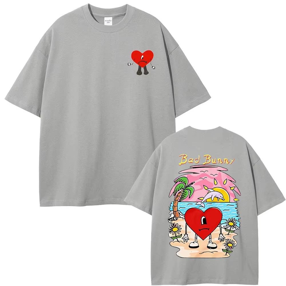 Bad Bunny Tshirt Un Verano Sin Ti Graphic T-shirts Men Women's Fashion Oversized Streetwear Unisex High Quality Cotton T Shirts
