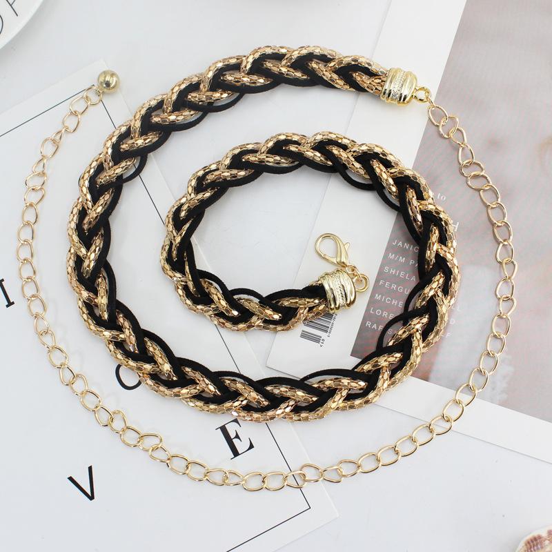 Women's Beaded Hook Waist Chain Korean Style Sweet Fashion Pearl Decoration Metallic