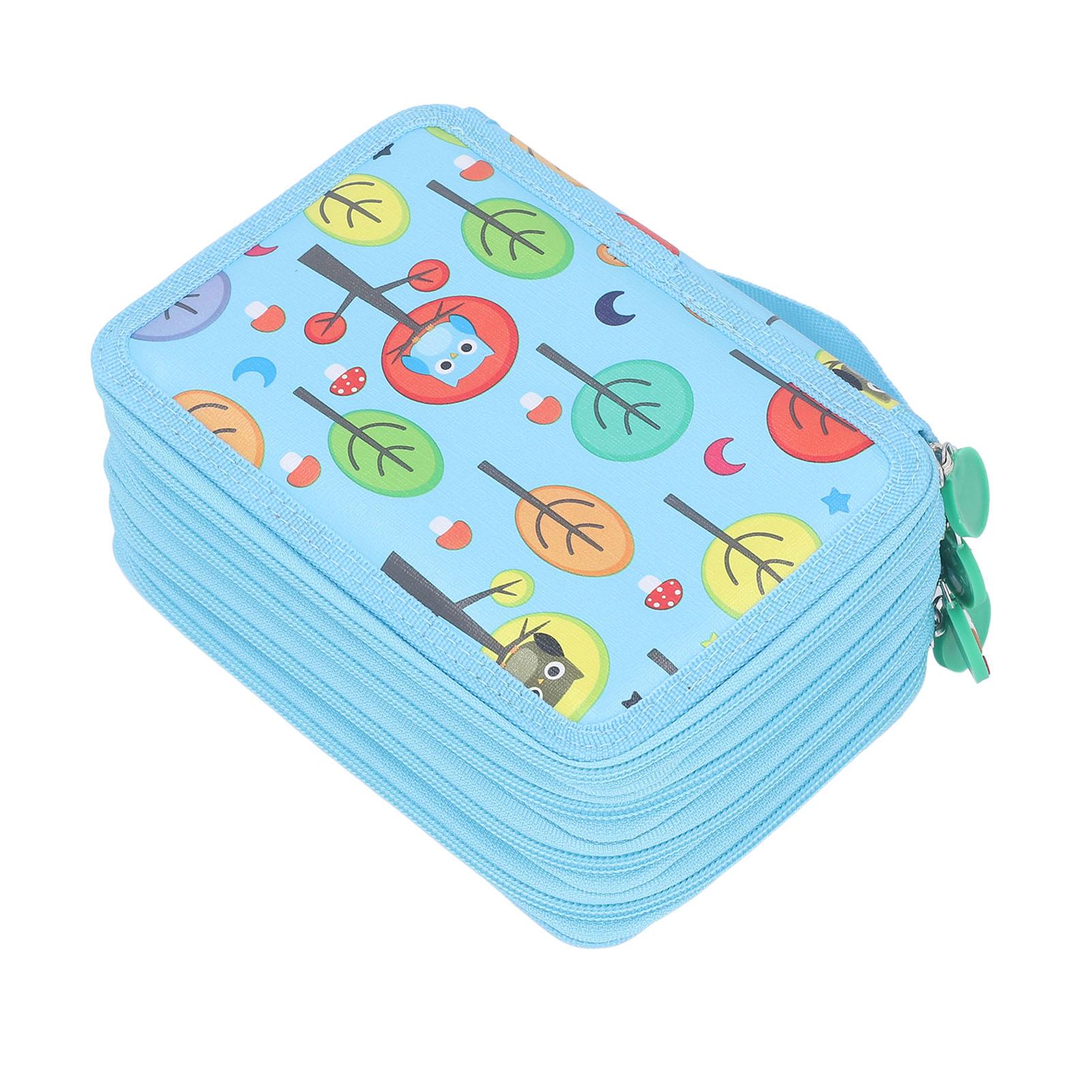 

Цветной пенал-подставка для карандашей на молнии, большой вместимости, складная сумка для цветных карандашей, мультяшный