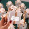 Transparent PVC Transparent Gift Box Matte Finish Flower Ribbon Gift Packaging Box Square Shape Wedding Souvenir Box