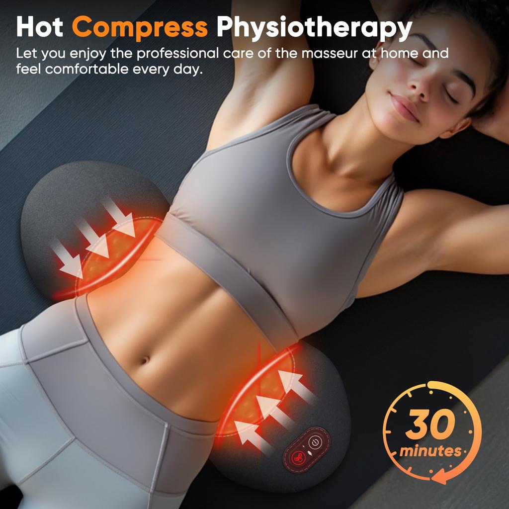 3 in 1 Upadate Rechargeable Electric Lumbar Support Pillow with Adjustable Height for Bed and Chair,Back Massager with Heat