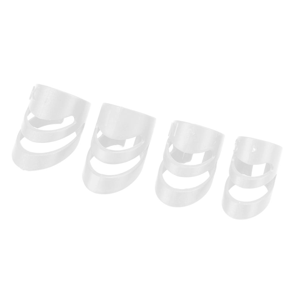 4 Stück Gitarren-Fingerpick Fingerspitzenschutz Instrument Zubehör Set Kit für Bass BanjoWeiß
