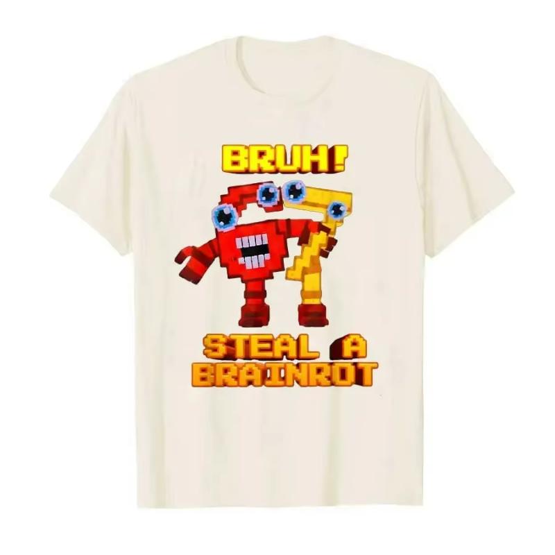 Funny Meme Tee Vintage 67 Six Seven Funny Steal Brainrot Meme T-shirt for Men Women Cotton T Shirts Casual Loose Tops Unisex