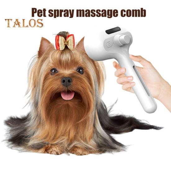 Dampfbürste für Katzen zum Haaren, wiederaufladbarer Sprühkamm zur Haarentfernung mit Wassertank und Entriegelungstaste, dampfende Haustierpflegebürste für Katzen und Hunde