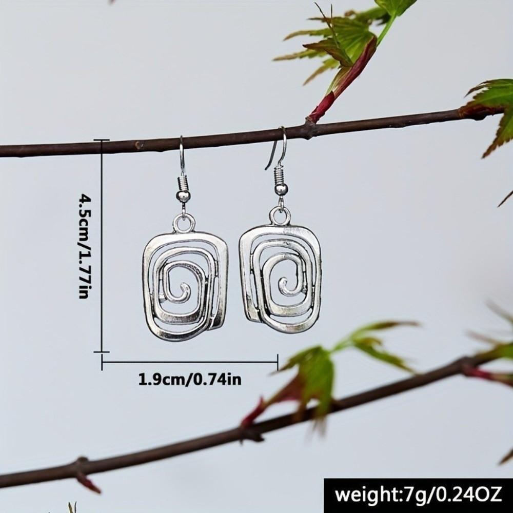 Exaggerated Alloy Geometric Earrings Vortex Drop Earrings Dangle Earrings Women
