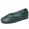 Simple Zen Literary Handgemachte Lederschuhe mit weicher Unterseite für Omas Damen mit flacher Unterseite und flachem Mund, Mutterschuhe für vier Jahreszeiten, Einzelschuhe