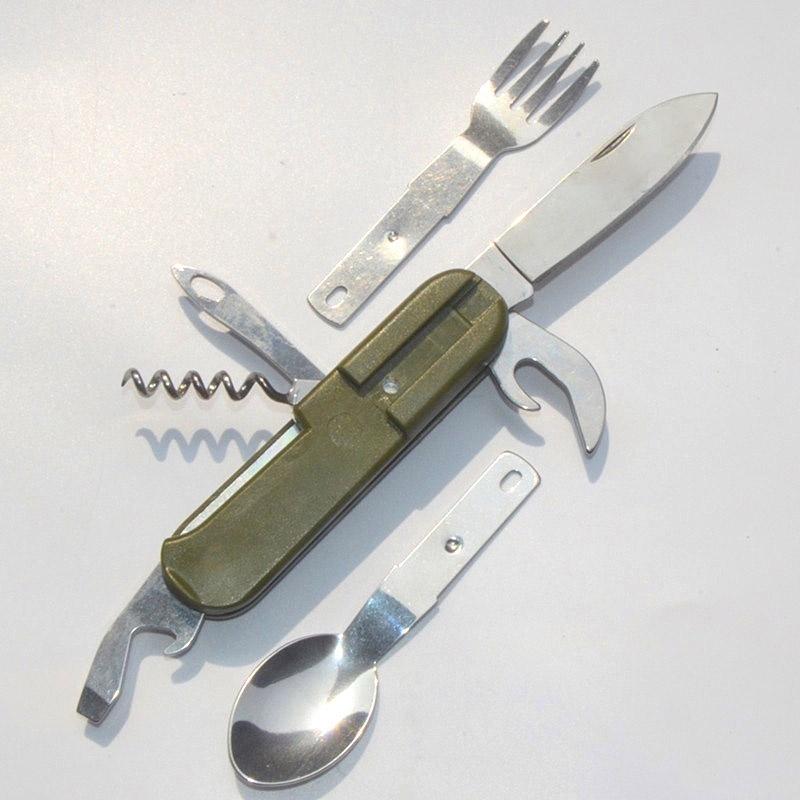 Camping Multifunctional Portable Folding Stainless Steel Tableware Cutlery