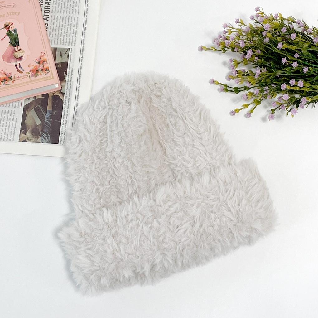 Women's Men's Couple Daily Rich Fur Beanie Hat