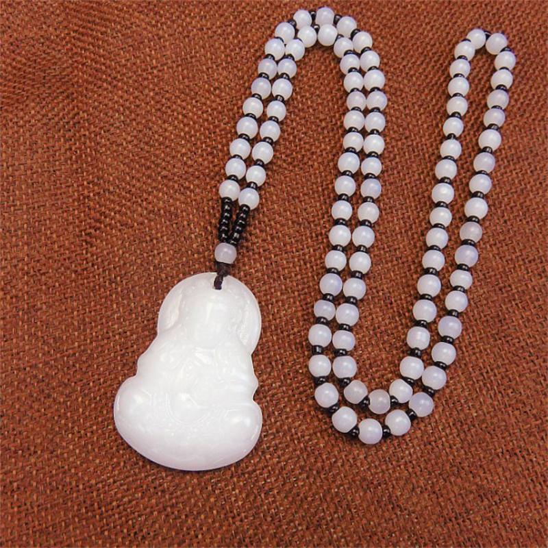 Schwarz Grün Buddha Anhänger Halsketten Frauen Amulett Chinesischen Stil Maitreya Halskette Schmuck Stil Drop Shipping