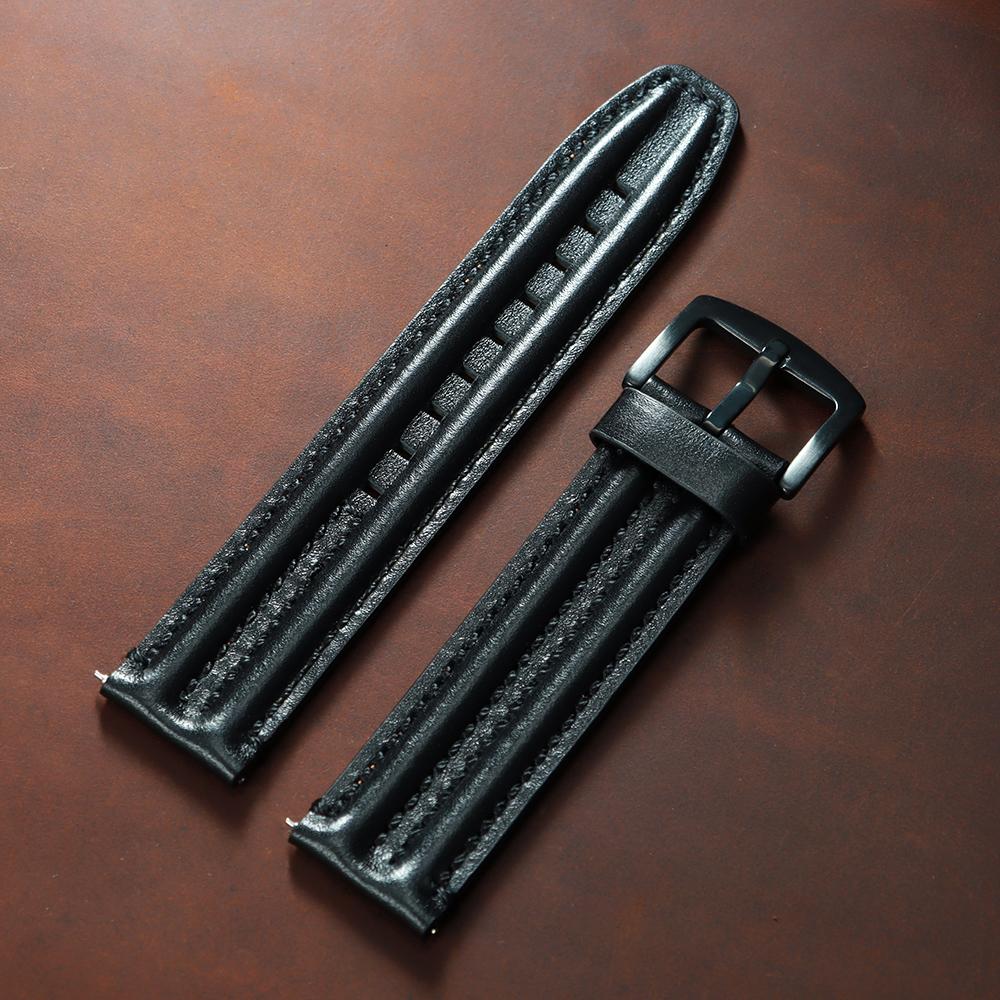 Premium Retro Ölwachs Echtes Leder Kalbsleder Armband 20mm 22mm 24mm Schnellverschluss Armband für Seiko Herren Uhrenarmband Zubehör