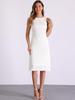 Allegra K Women's Sleeveless Sheath Dress with Boat Neck, Elegant Office Dress, White, Size M