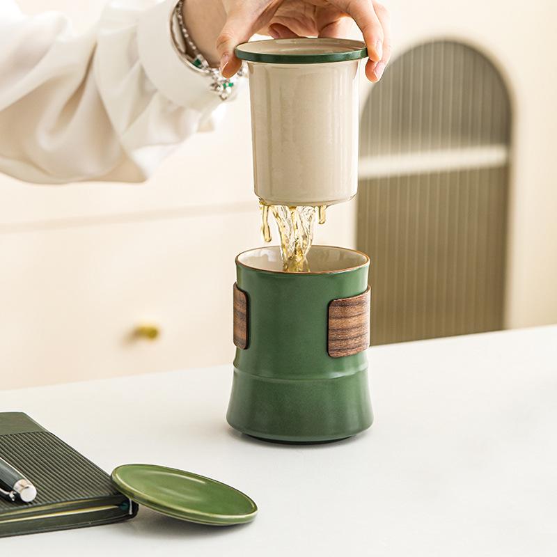 Bamboo Kung Fu Tea Set: Elegant Gift for Elders & Birthdays