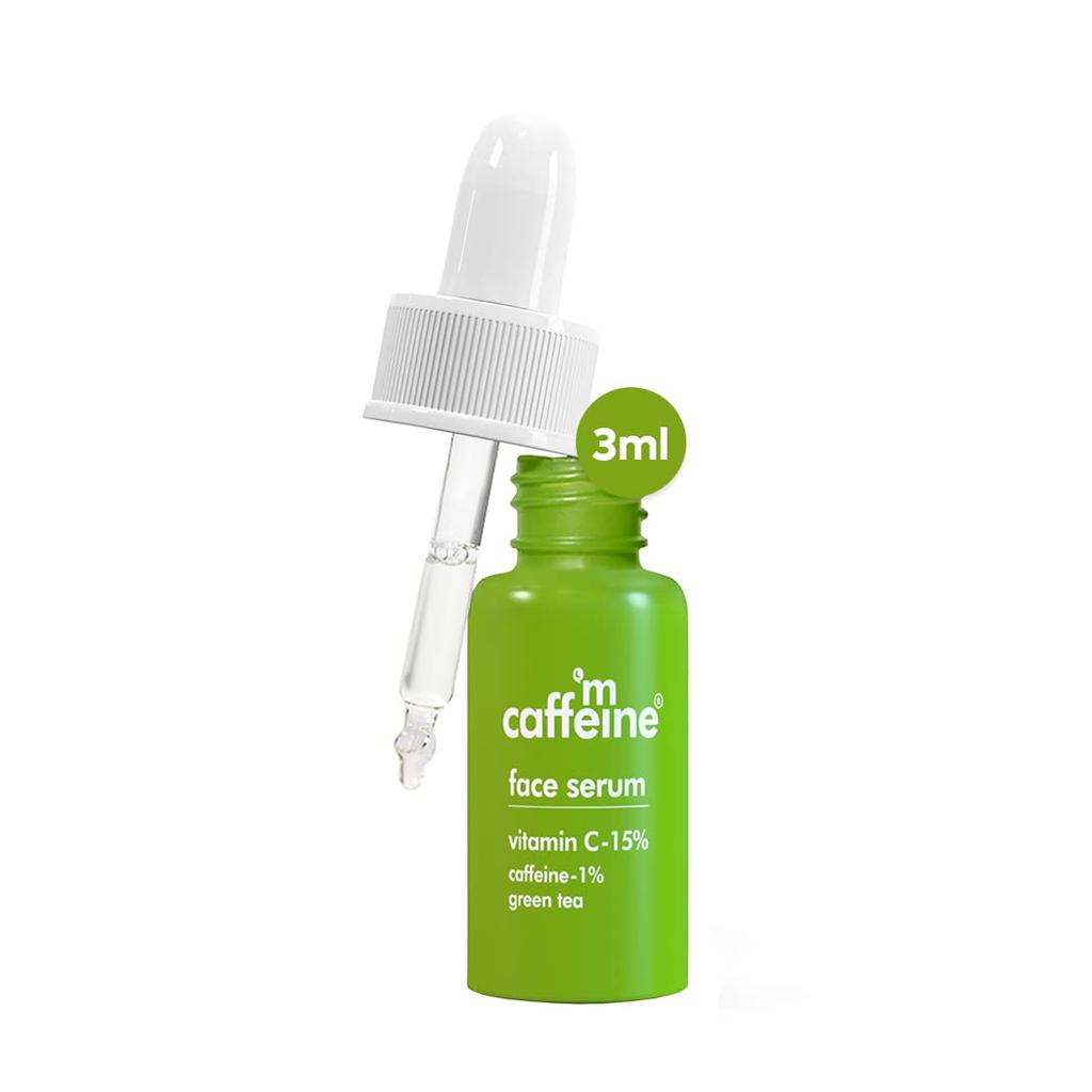 mCaffeine 15% Vitamin C Face Serum with Green Tea & Caffeine for Glowing, Even-Toned Skin - 3ml
