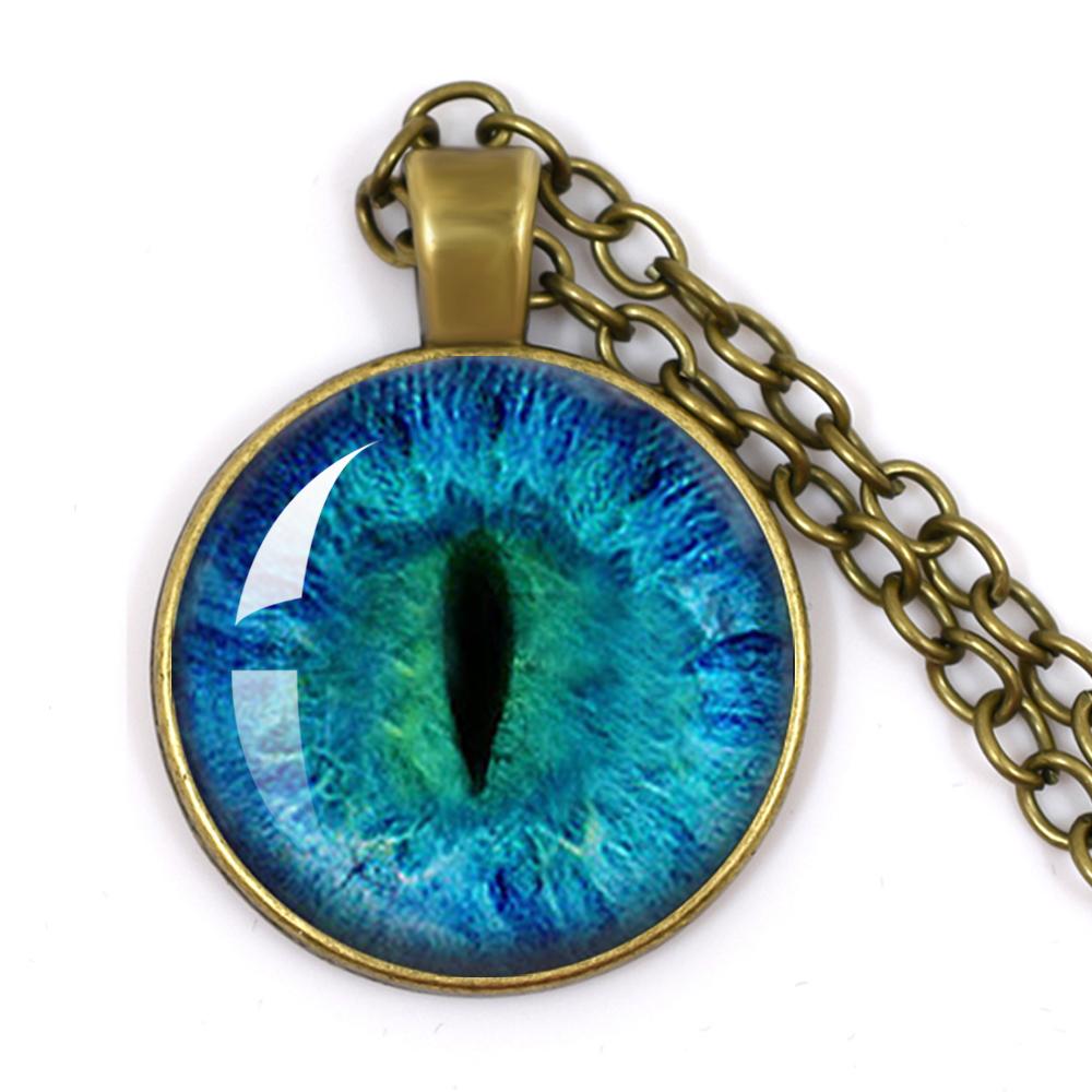 Dragon Evil Eye Glass Necklace Dragon Eye Fashion Evil Eye Necklace Jewelry Men Fashion Necklace For Friends Gift