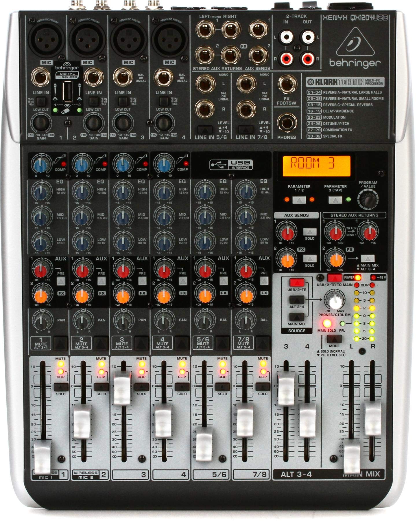

Аналоговий мікшер Behringer USB Audio Interface Effector 8ch XENYX QX1204USB