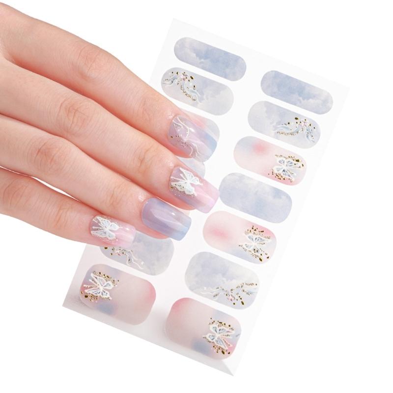 Градиентные наклейки для ногтей, наклейки для полного покрытия ногтей, самоклеящиеся наклейки для дизайна ногтей, полоски для самостоятельного украшения ногтей