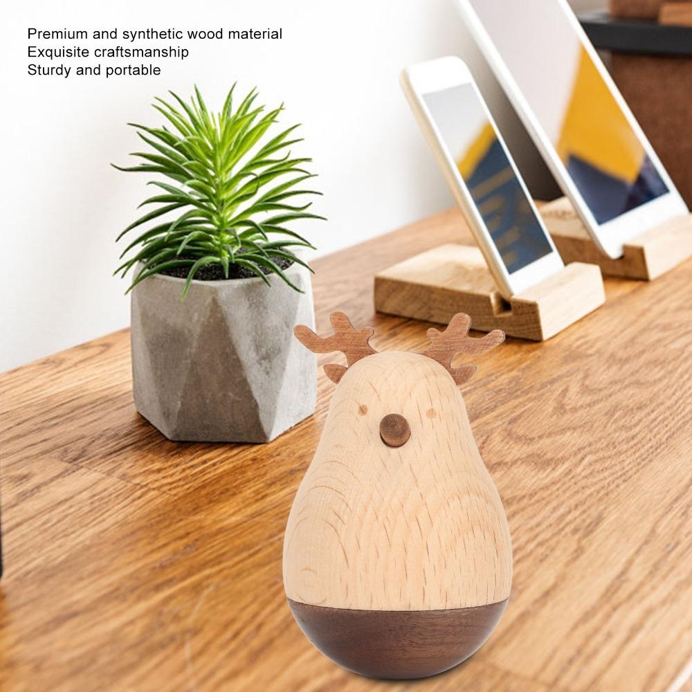 Durable Roly Poly Wood Balancing Portable Decorative  Office Desk Decor