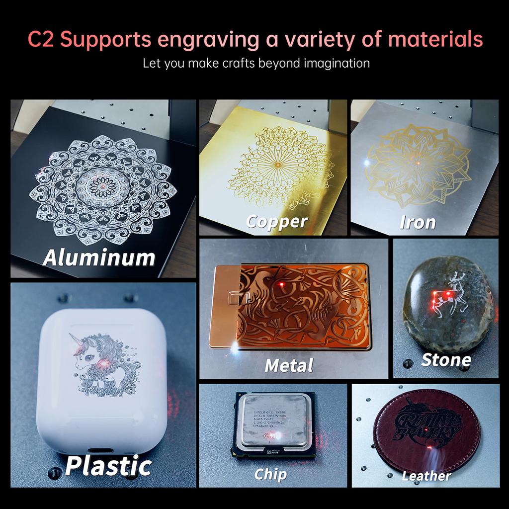 MR.CARVE C2 20W Fiberlaser Graver Håndholdt Logomarkør Autofokus og 0,001 mm Presis Nøyaktighet