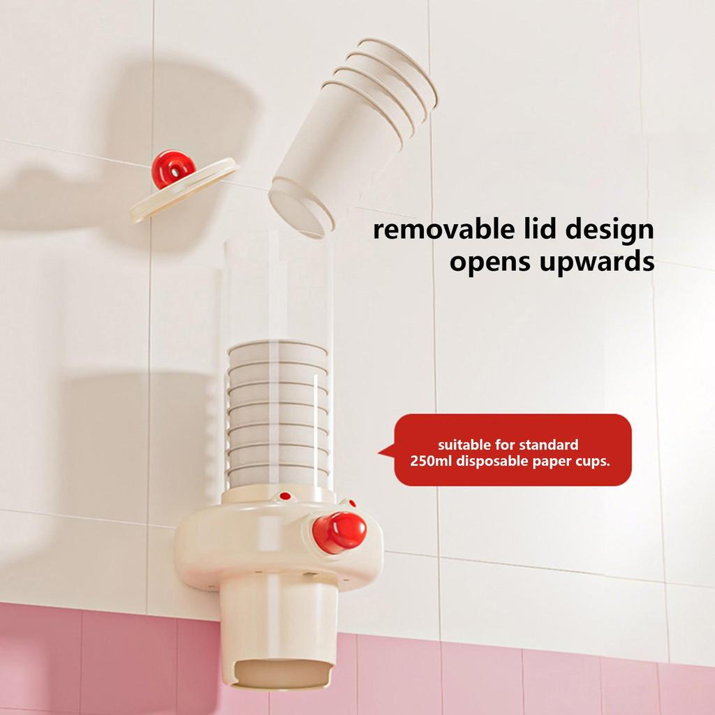 Cup Dispenser Wall Mount Push-Type Water Cooler Cup Dispenser For Professionals Homeowners Home Kitchen Coffee Station Breakroom