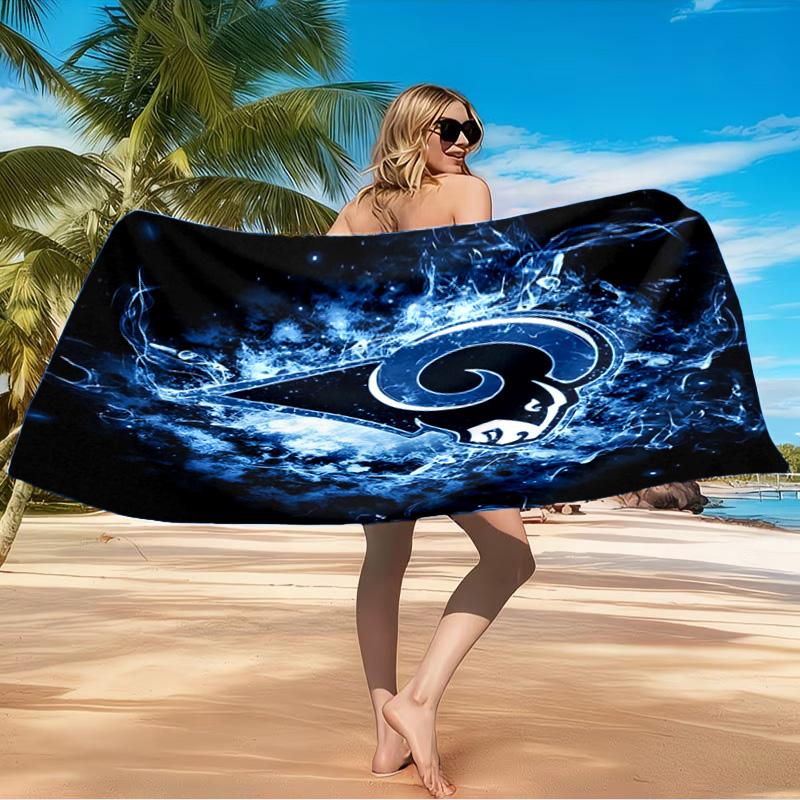 1PC Rams Team Spirit Beach Towel, Microfiber Beach Towel, Perfect For Pool, Beach, Travel, Home Decor Beach Party Fan Gifts