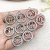 Zodiac Diamond-Studded Round Pendant Jewelry Set: Keychain, Bracelet, Necklace, Earrings