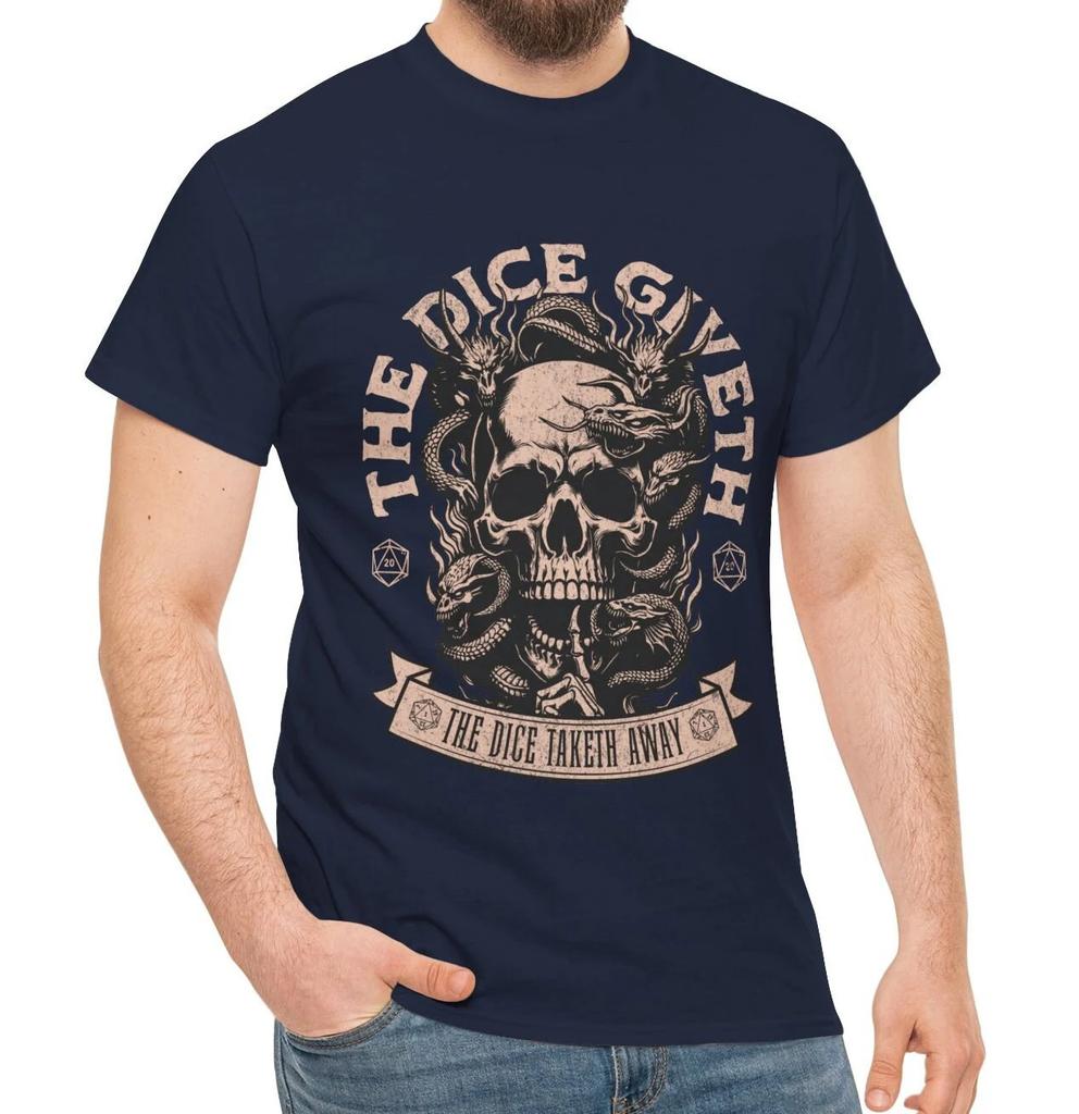 Dnd T Shirt The Dice Giveth and The Dice Taketh Away D20 Detail for Dungeons and Dragons Players Gift for DM Game Master