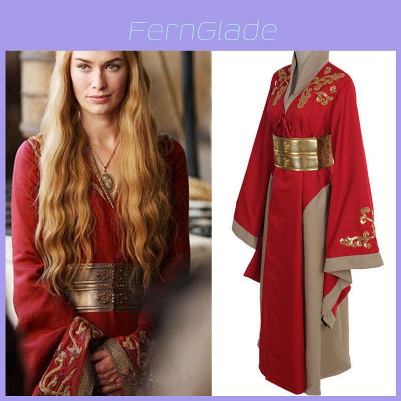 Ultimatives rotes Luxuskleid von Königin Cersei Lannister für Game Of Thrones Cosplay-Enthusiasten