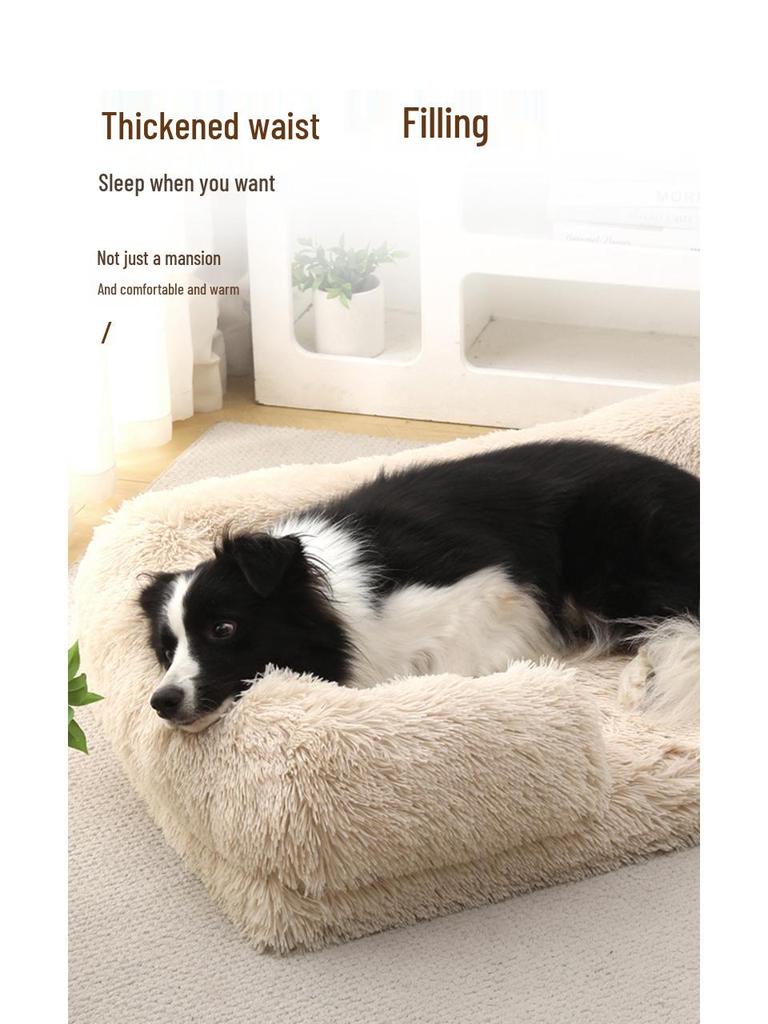 Plush Round Pet Bed for Dogs & Cats - Winter Dog Mat