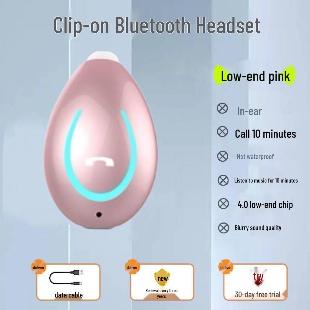 2025 Wireless Bone Conduction Clip-on Headphones: Binaural, High-Value, Super Clear Sound, Long Standby