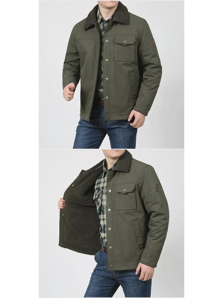 Men's Winter Thickened Casual Jacket for Middle-aged & Elderly