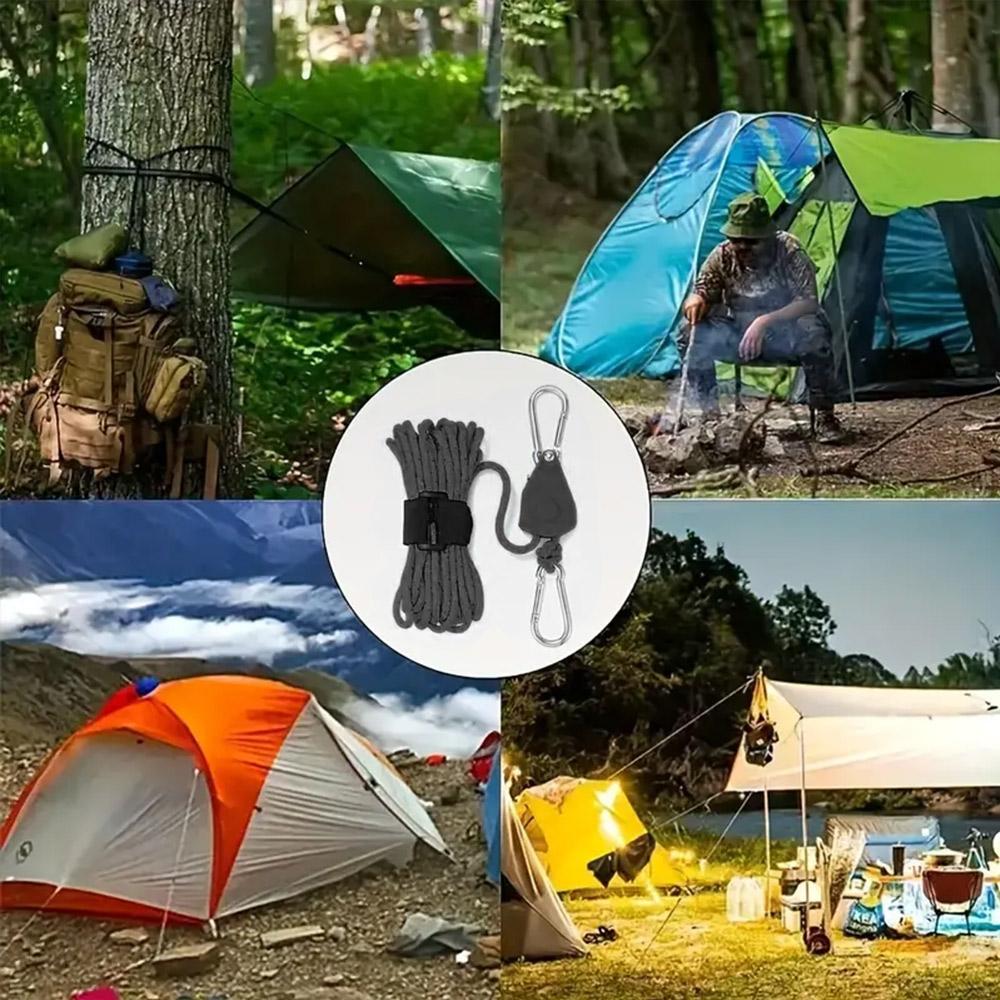 Tent Fastener Rope Adjustable Fixed Buckle Pulley Rope Awning Tie Down Kit Tent Hooks Clips Tent Stakes For Caravan Motorhome RV