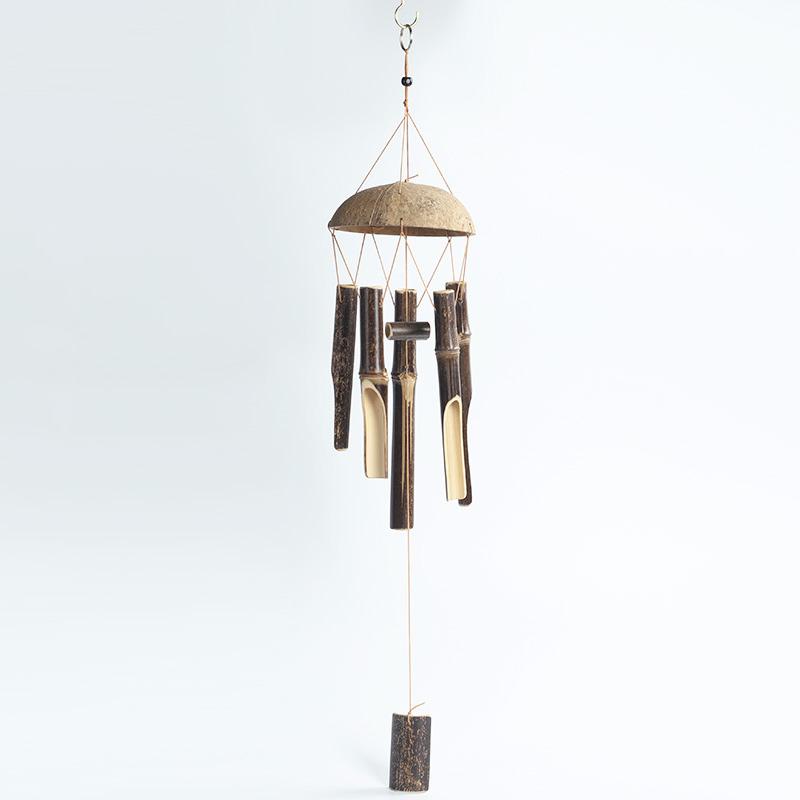 Handmade Tubes Bamboo Bell Natural Wind Chimes  Indoors Pendant Balcony Home Hotel Decor Outdoor Yard Garden Windchime Crafts
