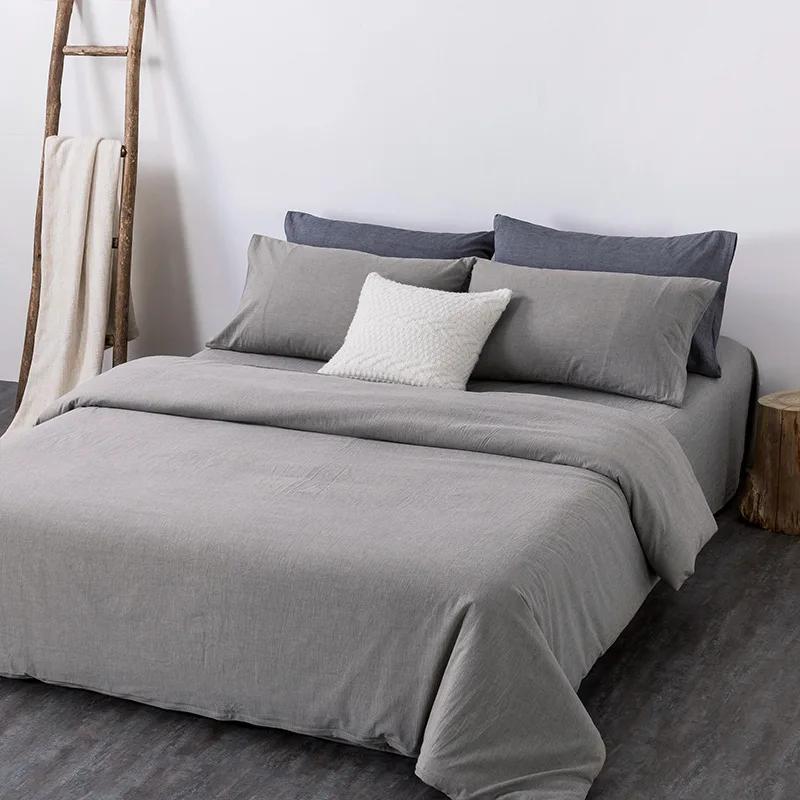 Cotton washed quilt cover single solid color quilt cover simple student single double bed linen