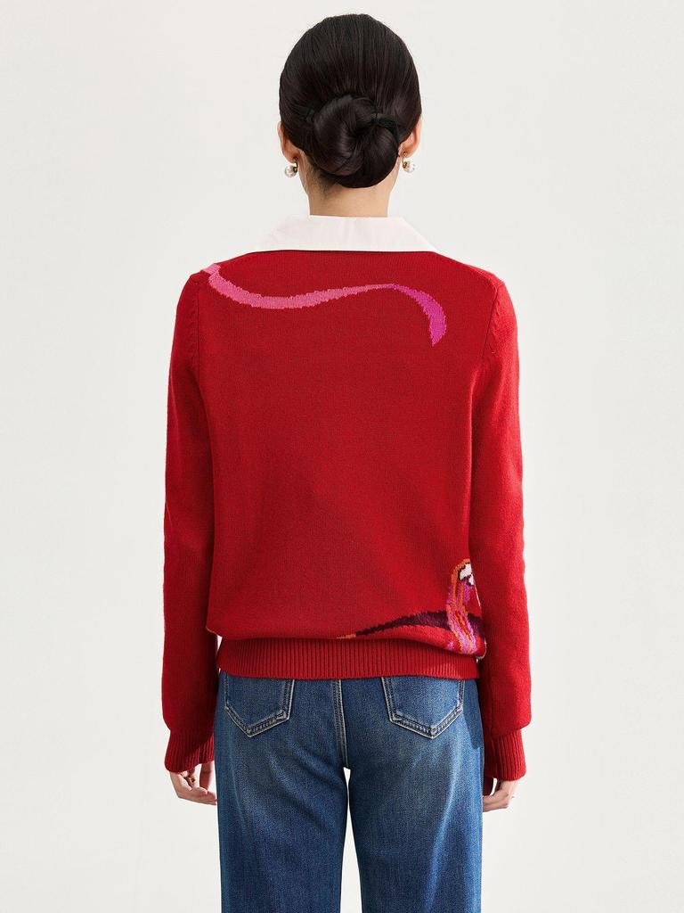 Pure Wool Zodiac Jacquard Top: Autumn/Winter Round Neck Christmas Series Knitwear