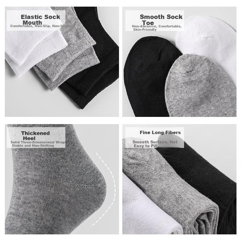 Etravel Disposable Socks for Men And Women, Breathable Sweat-Absorbing Travel Socks, White, 10 Pairs Mid-Calf Socks